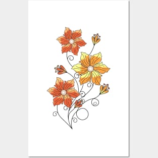 Orange Petunias Posters and Art